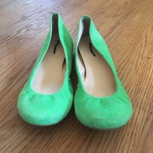 J Crew Bright green ballet flats - size 6